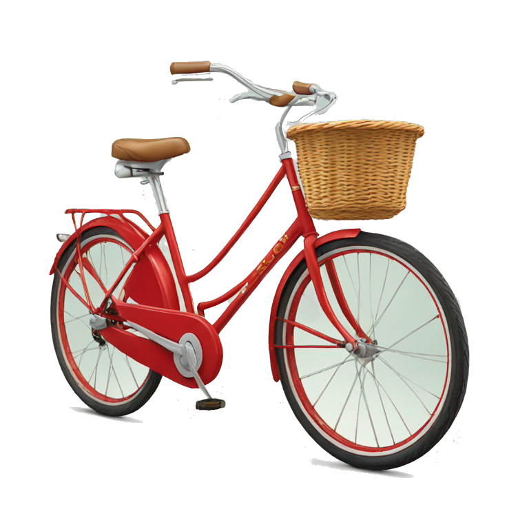 peugeot vintage red bike with basket emoji AI Emoji Generator