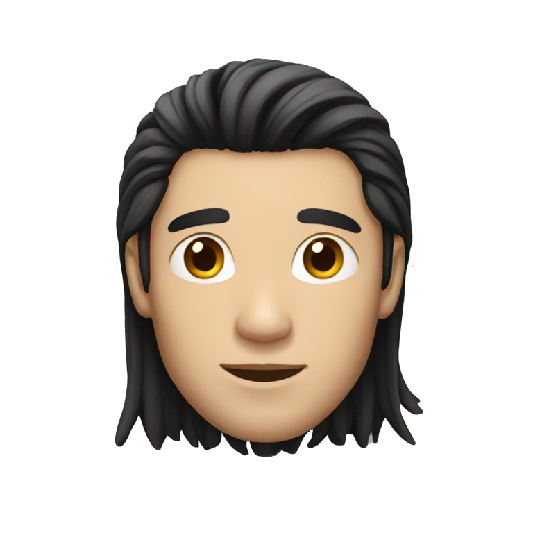 Male long black Hair emoji