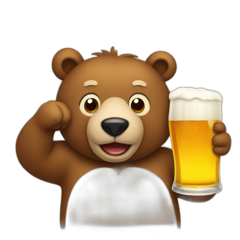 bear drinking beer emoji