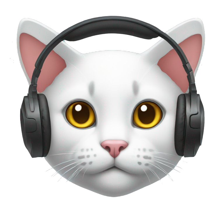cat with gaming headphone emoji