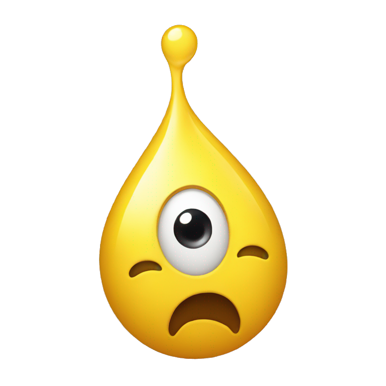 yellow drop with surprised face emoji