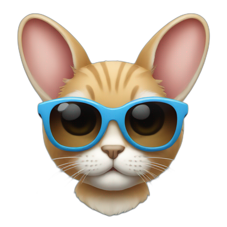 rabbit cat wearing sunglasses emoji