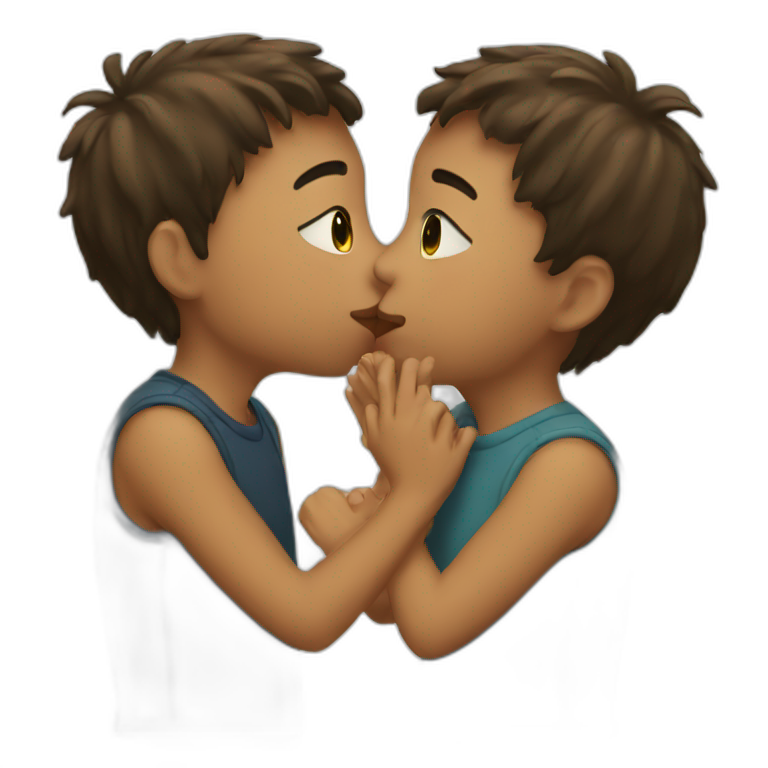 A girl kissing boy emoji