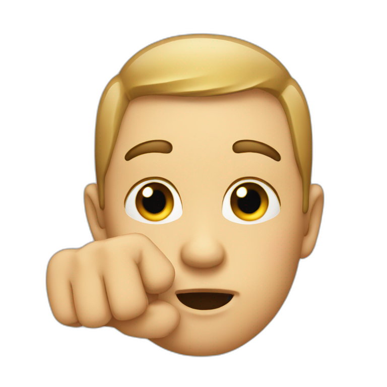 A neutral face emoji with a finger pointing to his head emoji