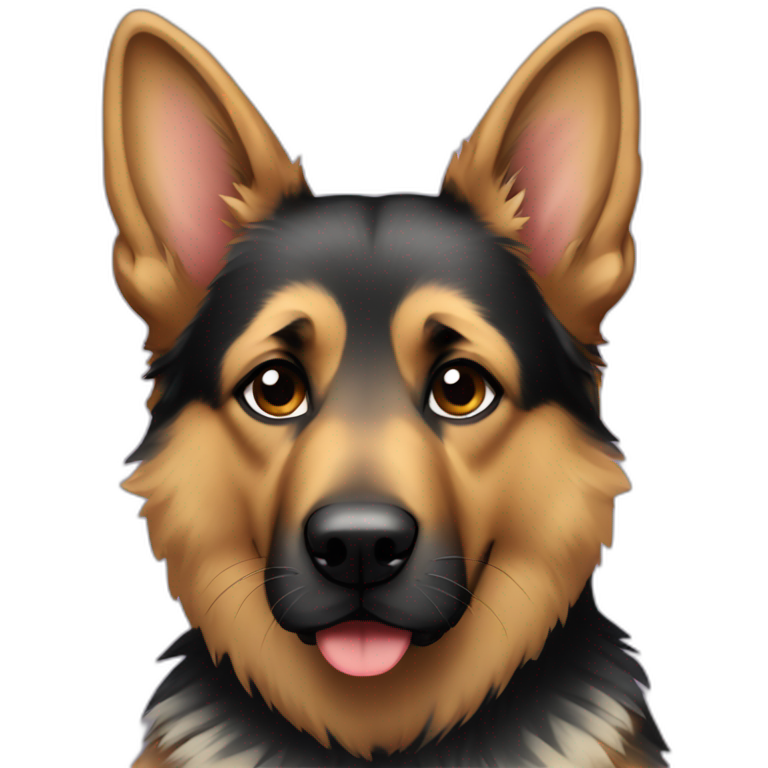 German Shepard with double fur coat emoji