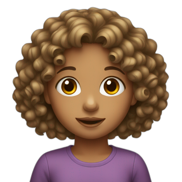 Young Girl with curly hair emoji