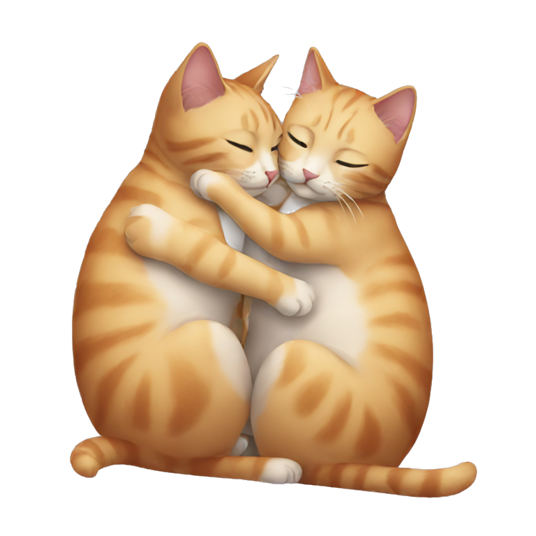 Two cats hugging each other  emoji