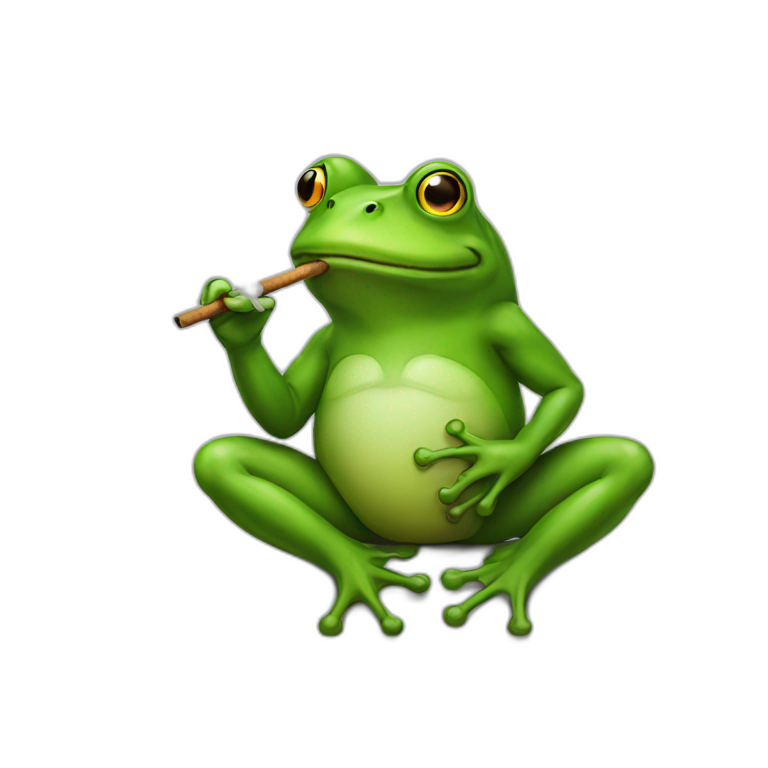 Smoking frog emoji