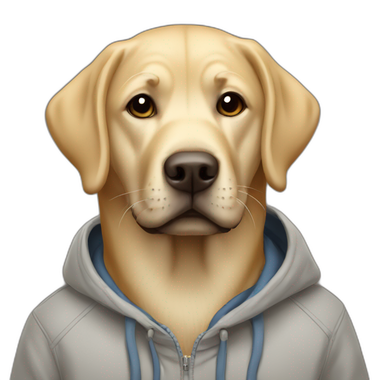Labrador traveler in a hoodie emoji