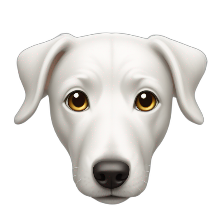 White dog with long nose emoji