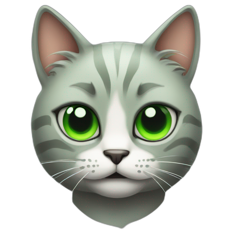 Evil cat with Green eyes  emoji