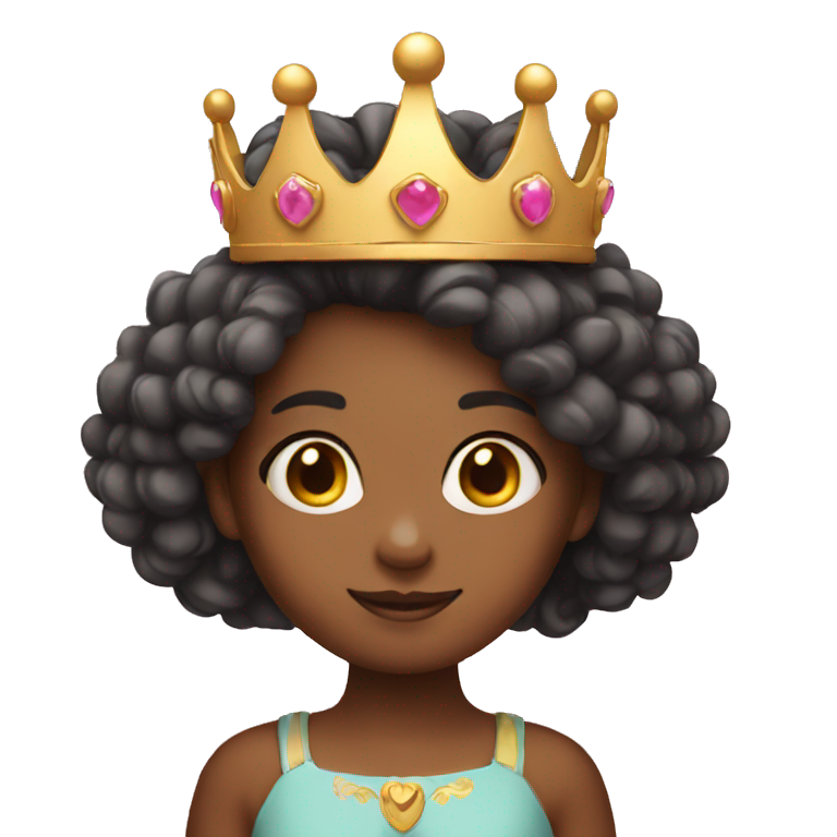 Cute little girl with crown on her head emoji