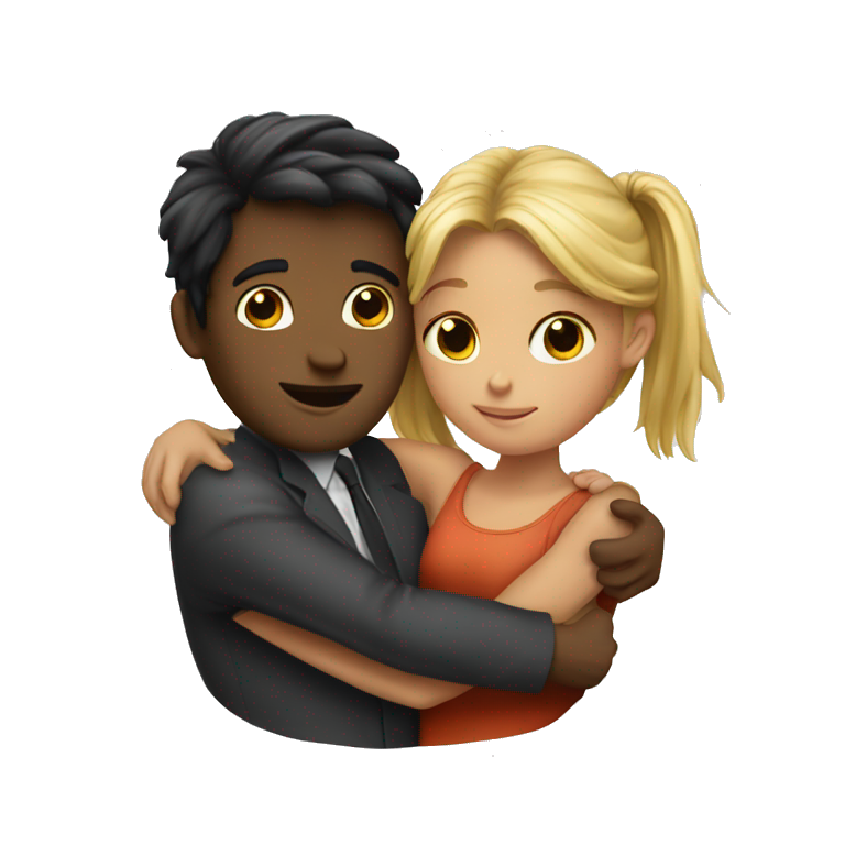 girl is huging a bond boy emoji