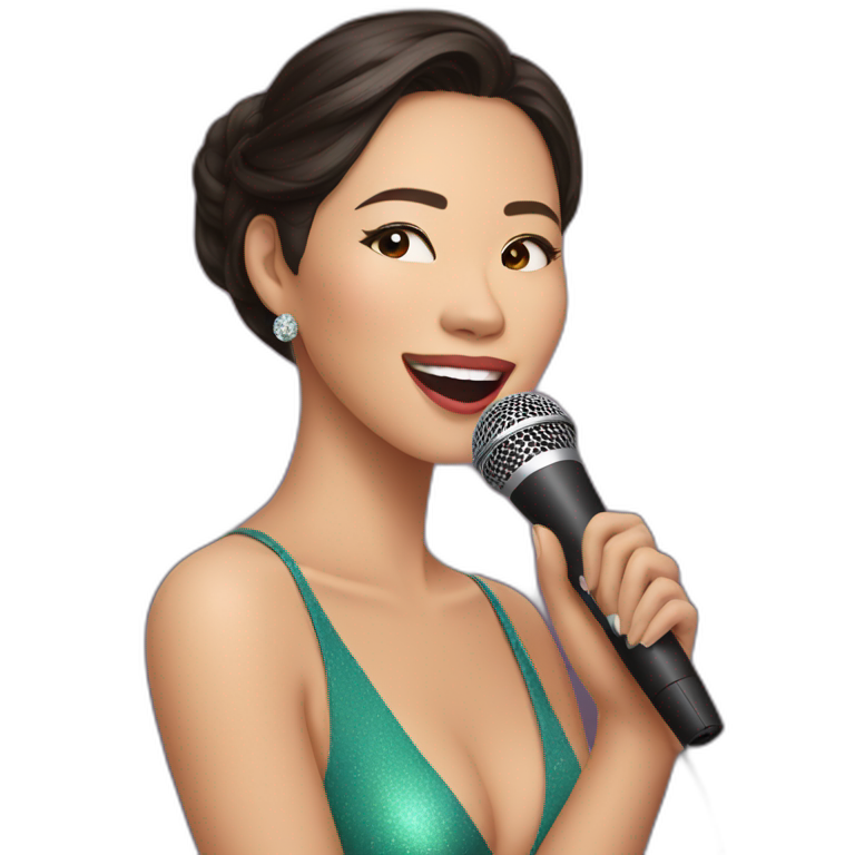 philippine beauty queen singing in Karaoke emoji