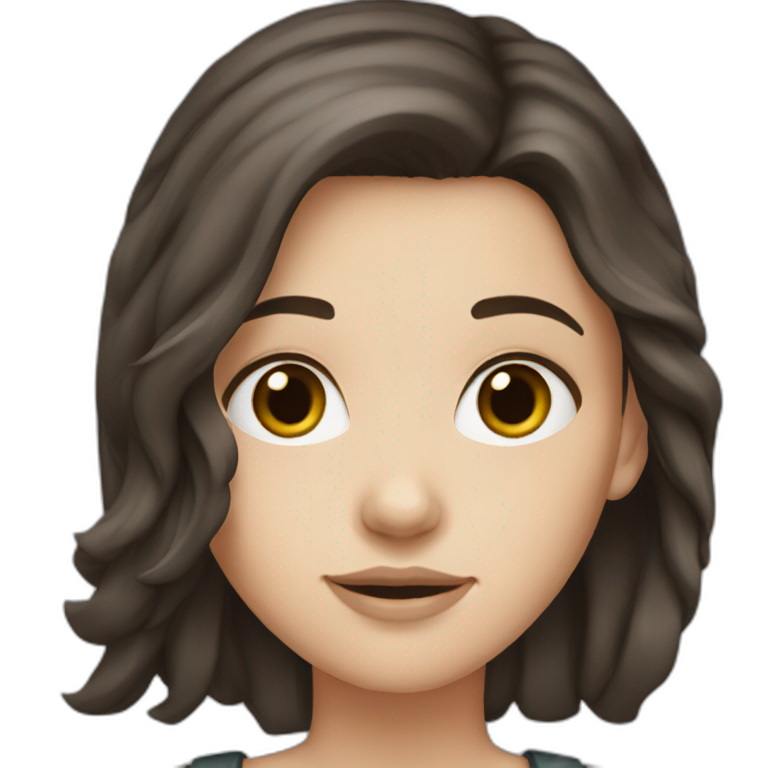 white girl with dark brown hair emoji