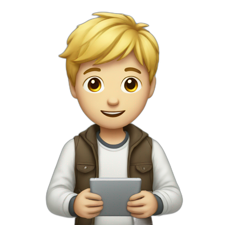 boy with tablet emoji