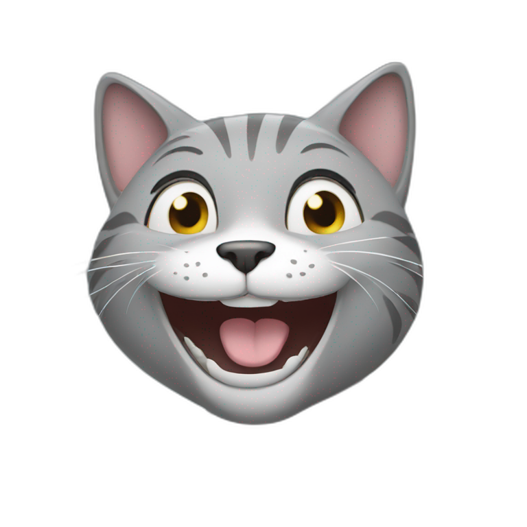 laughing grey cat emoji