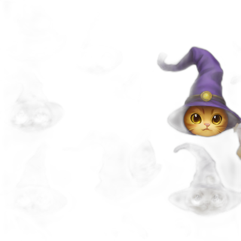 A cat wearing a wizard hat emoji