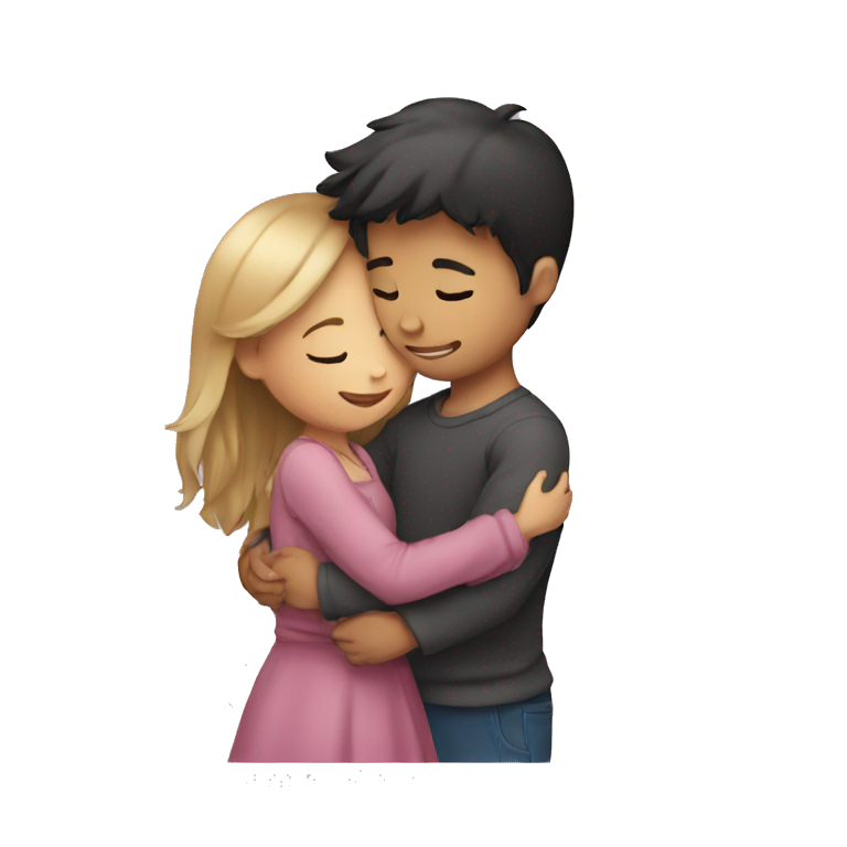 Girl hugging boy  emoji