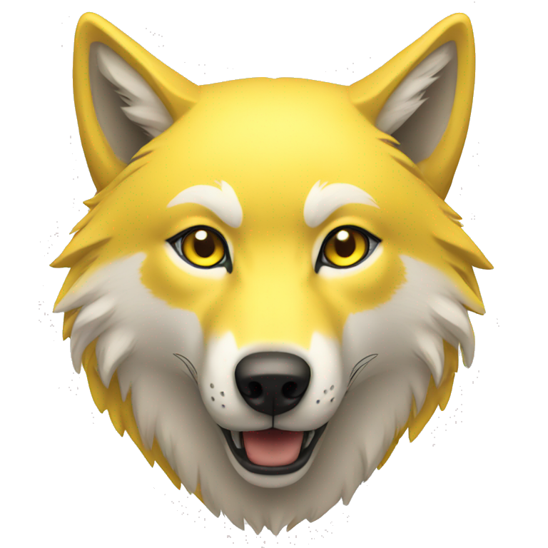 Yellow wolf with yellow eyes emoji