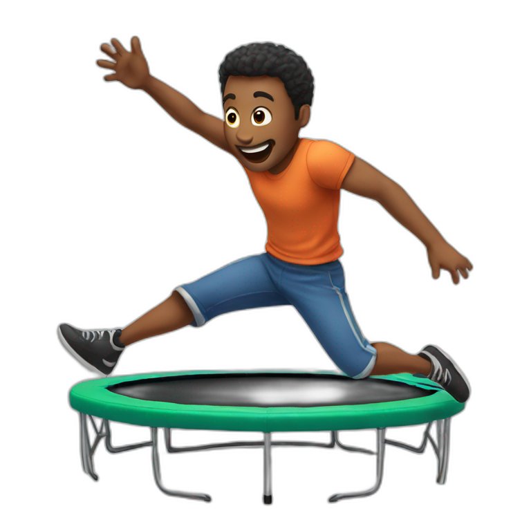Man jumping on trampoline emoji