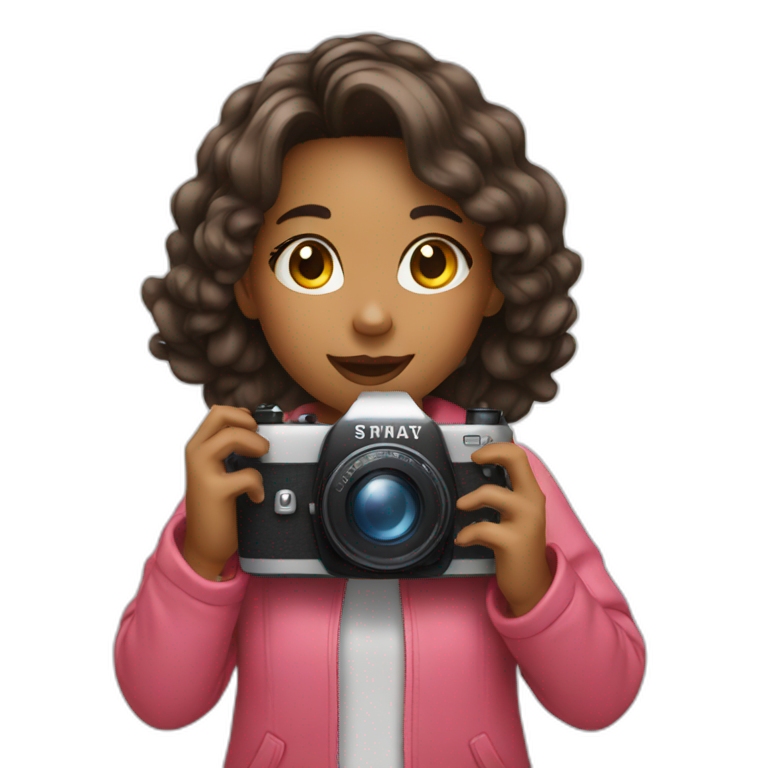 cute girl with camera emoji