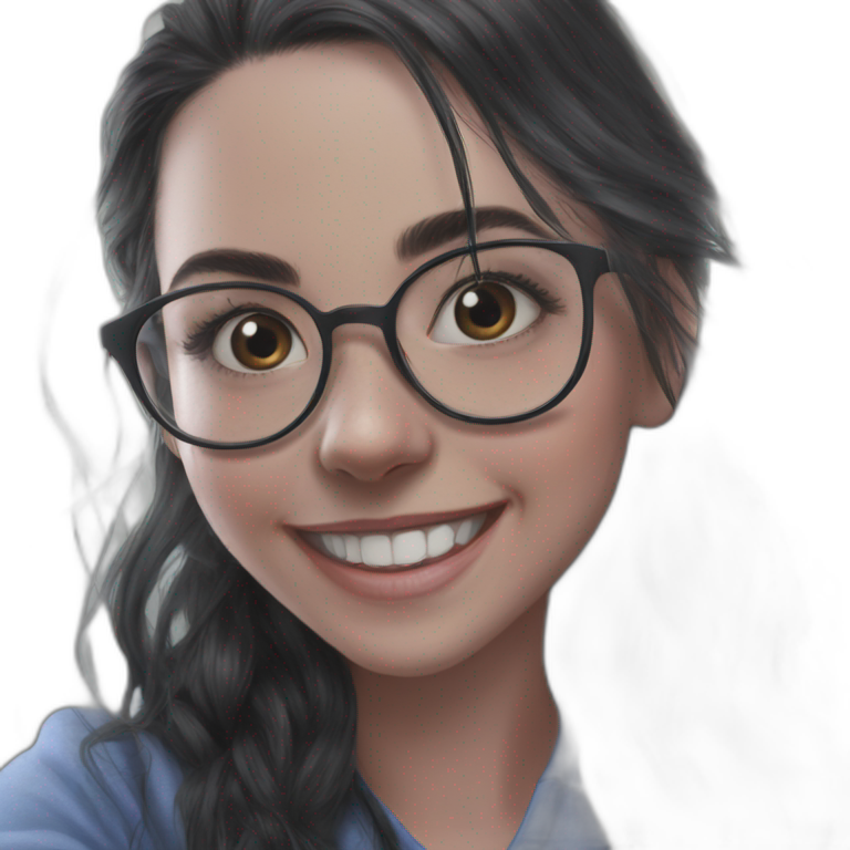 smiling girl with glasses emoji