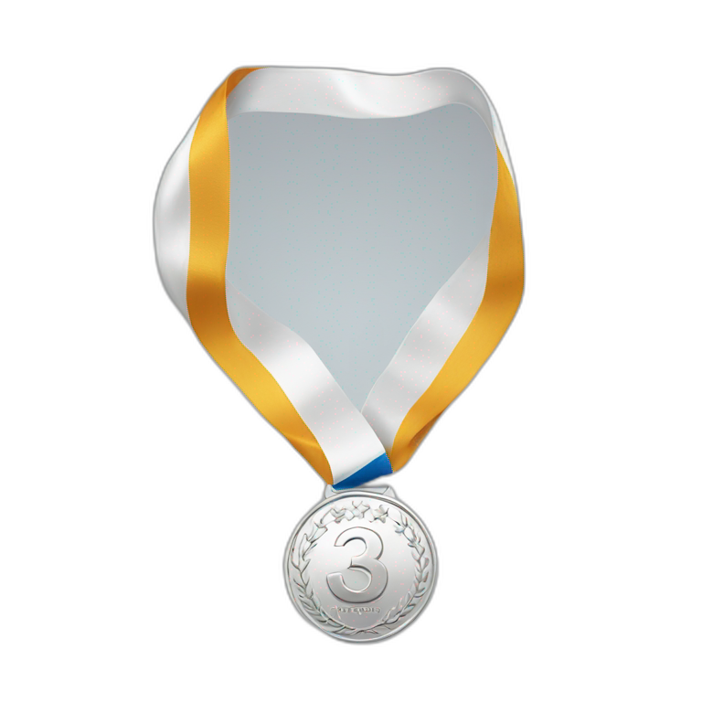 Silver medal with number 3 emoji