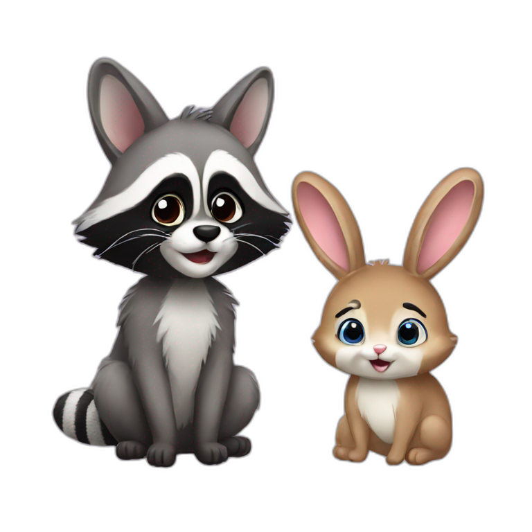 racoon and bunny emoji