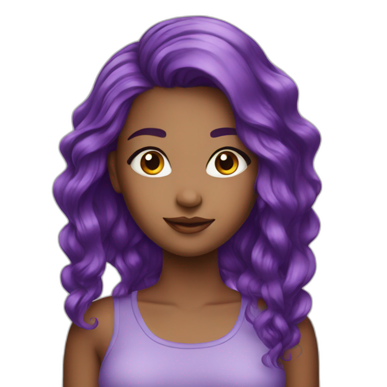 Beautiful girl with purple hair emoji