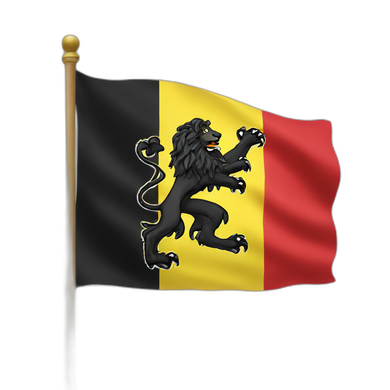 flanders flag with black lion emoji