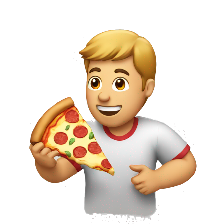 Man eating pizza  emoji