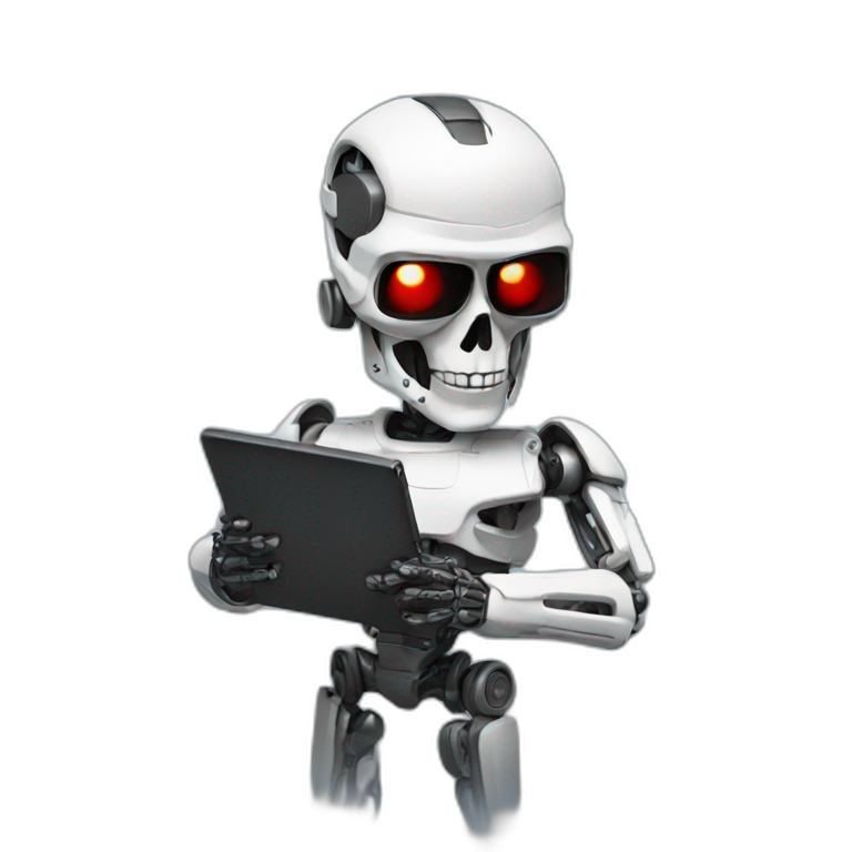 terminator with a tablet emoji