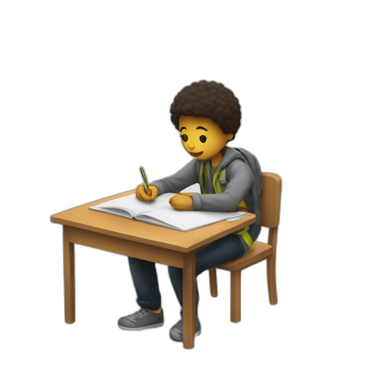 student studing emoji