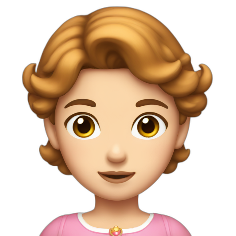princess peach child with brown hair emoji
