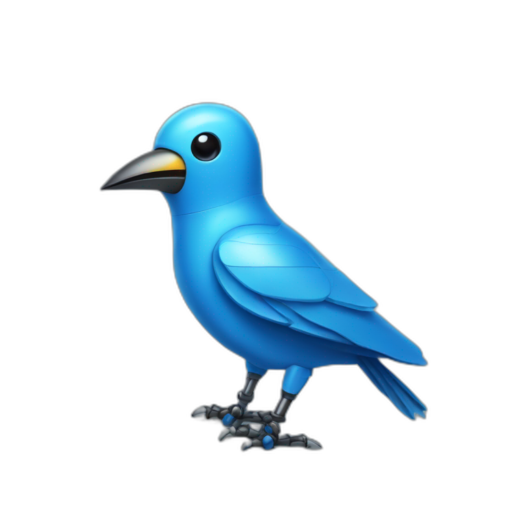 A blue robot bird emoji
