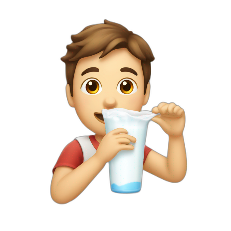A flam drinking milk emoji