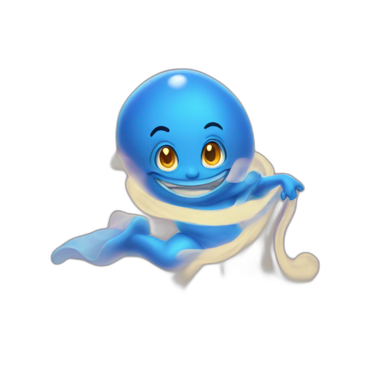 Blue genie floating ghost from Aladdin  emoji