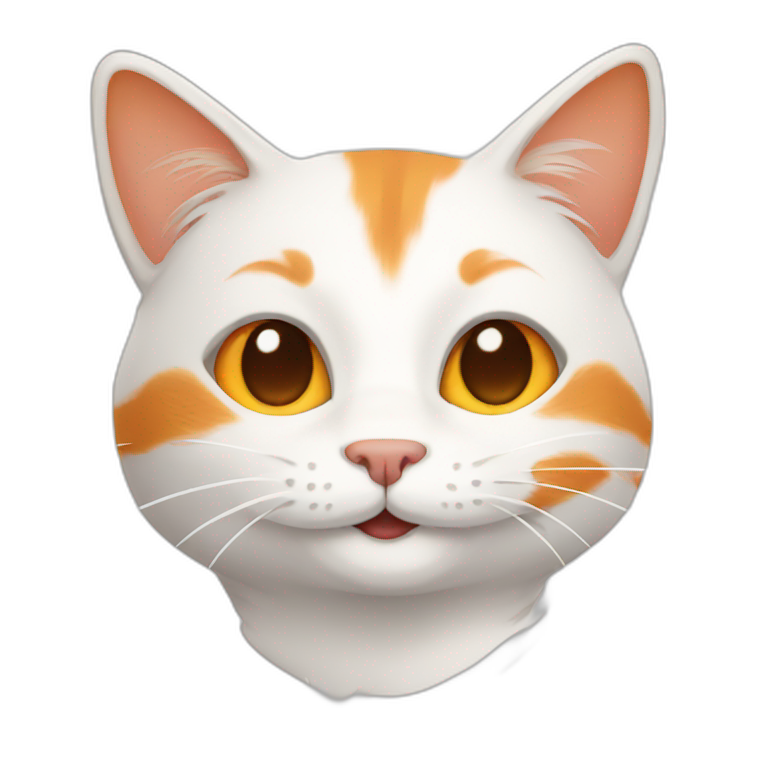 orange white cat smiling emoji