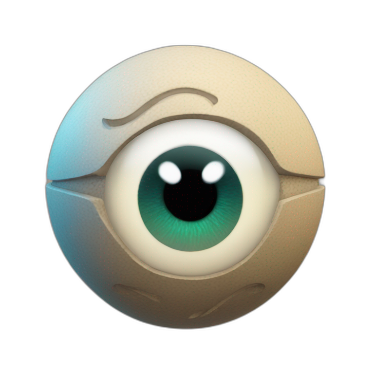 3d sphere with a cartoon Stray skin texture with Eye of Horus emoji