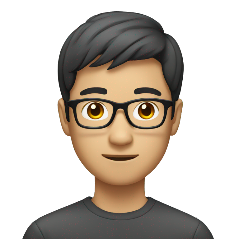 asian male with glasses and short hair emoji