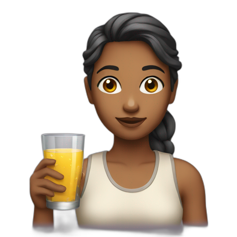 a girl with a glass in her hand emoji