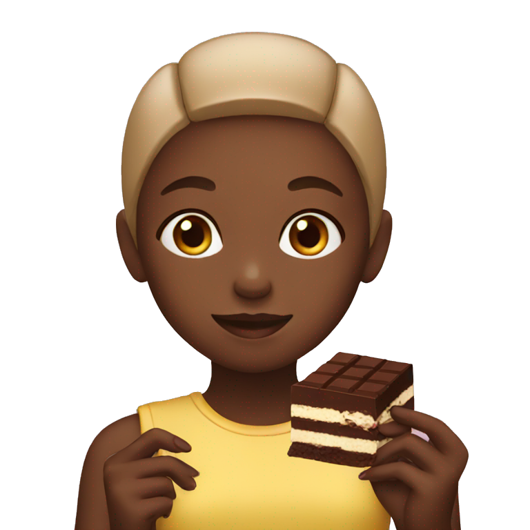 Girl eating chocolate  emoji