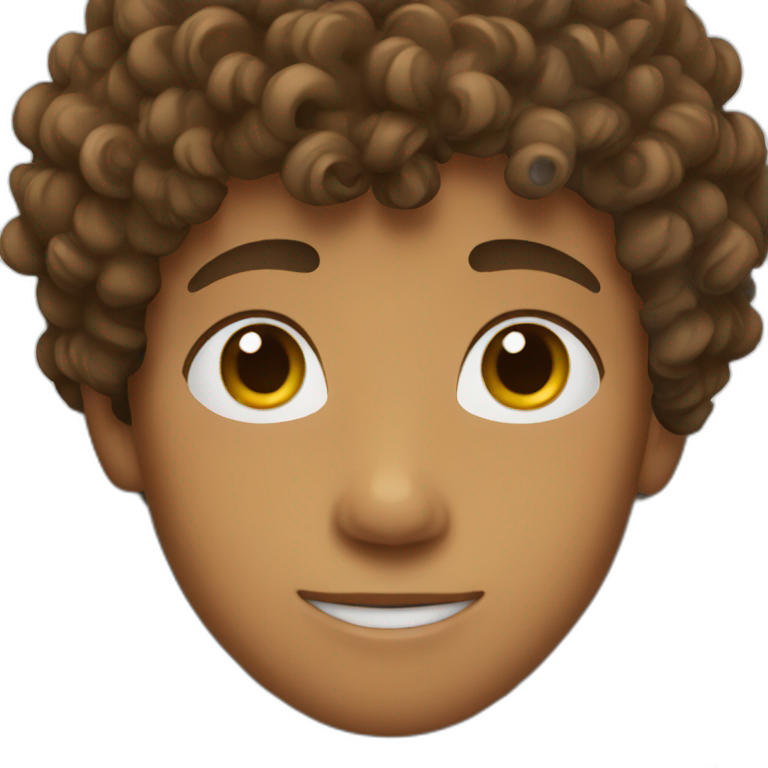 Boy with curly brown hair emoji