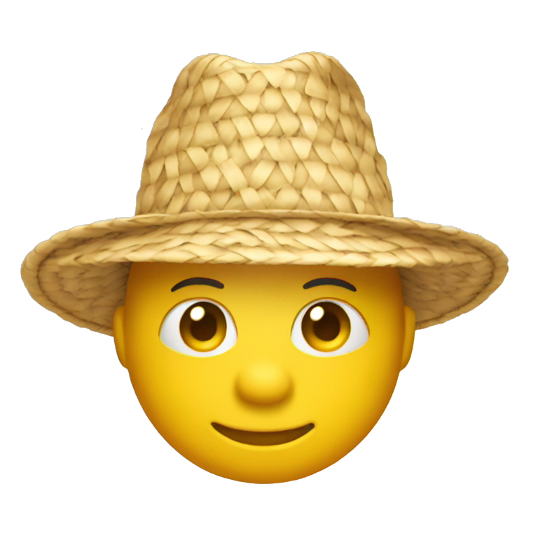 yellow head emoji wearing straw hat emoji
