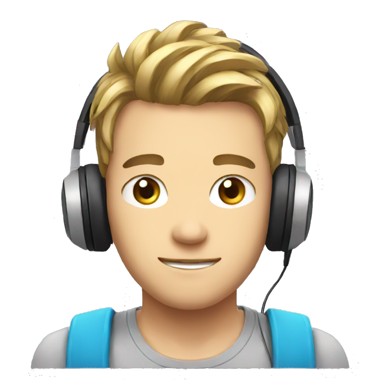 a streamer boy with gamer headphones emoji