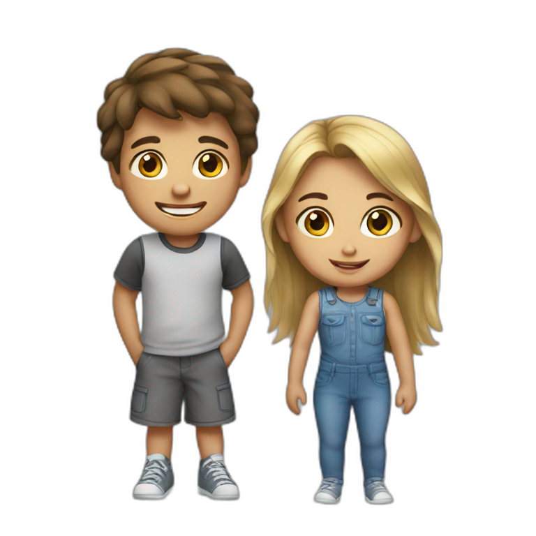 A girl with her brother emoji