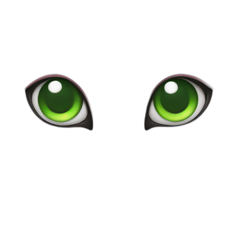Pink cat with green eyes emoji