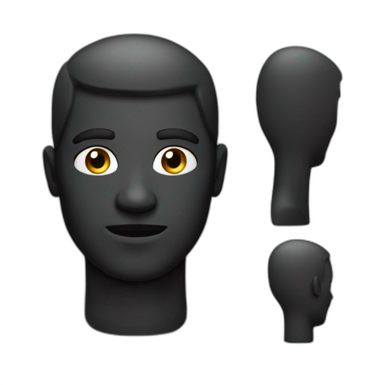 Homme habillé tout en noir visage caché  emoji