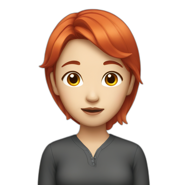 Asian girl with red hair emoji